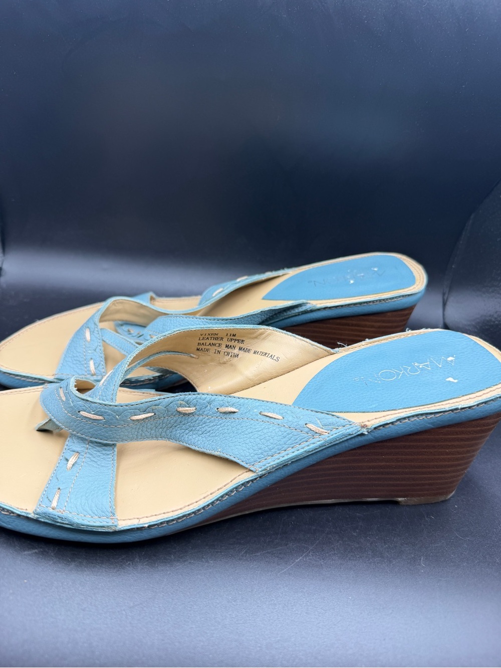 Markon Blue Wedge Sandals - Slip-On Comfort